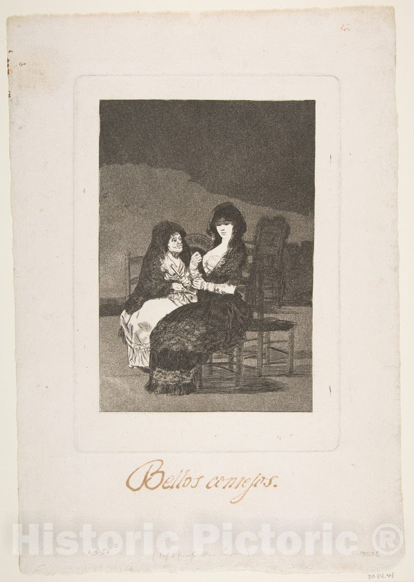 Art Print : Goya - Plate 15 from 'Los Caprichos': Pretty Advice (Bellos consejos) : Vintage Wall Art