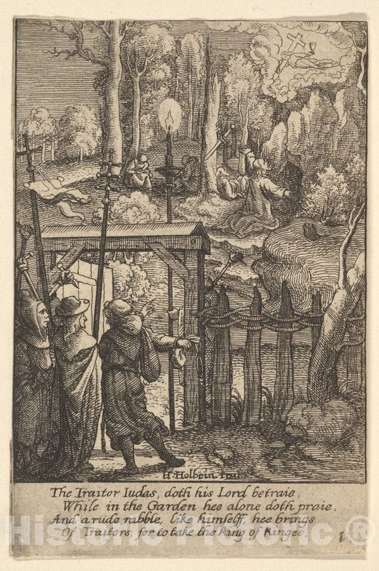 Art Print : Wenceslaus Hollar, Jesus on The Mount of Olives - Vintage Wall Art