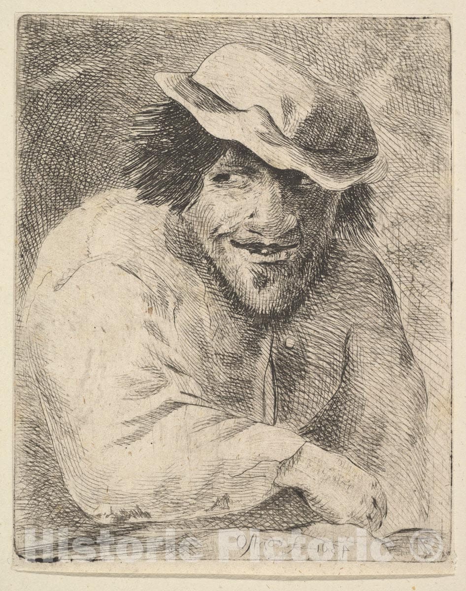 Art Print : Adriaen Van Ostade - Man Leering : Vintage Wall Art