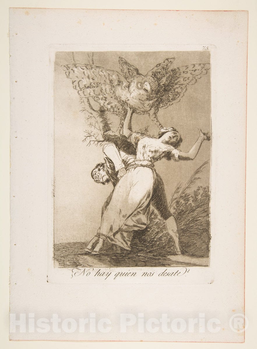 Art Print : Goya - Plate 75 from 'Los Caprichos': is There no one to Untie us? (¿No hay quien nos desate?) : Vintage Wall Art