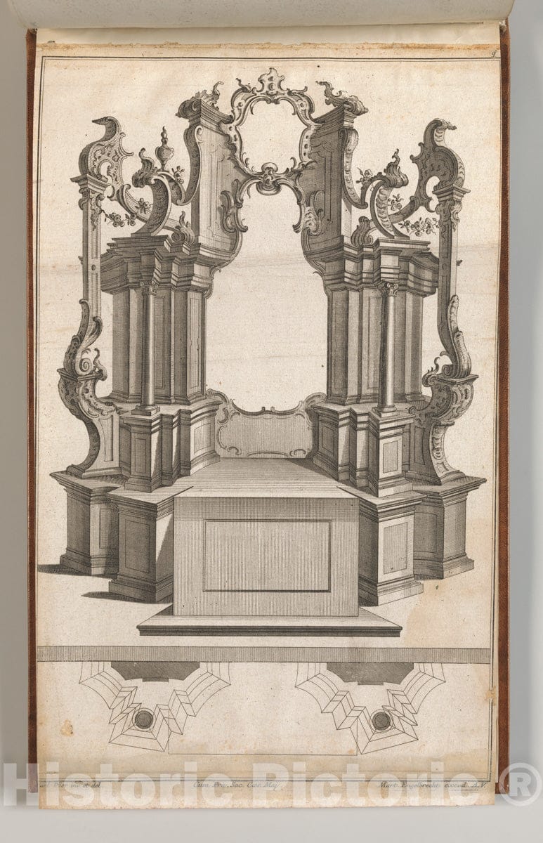 Art Print : Jacob Gottlieb Thelot - Design for a Monumental Altar : Vintage Wall Art