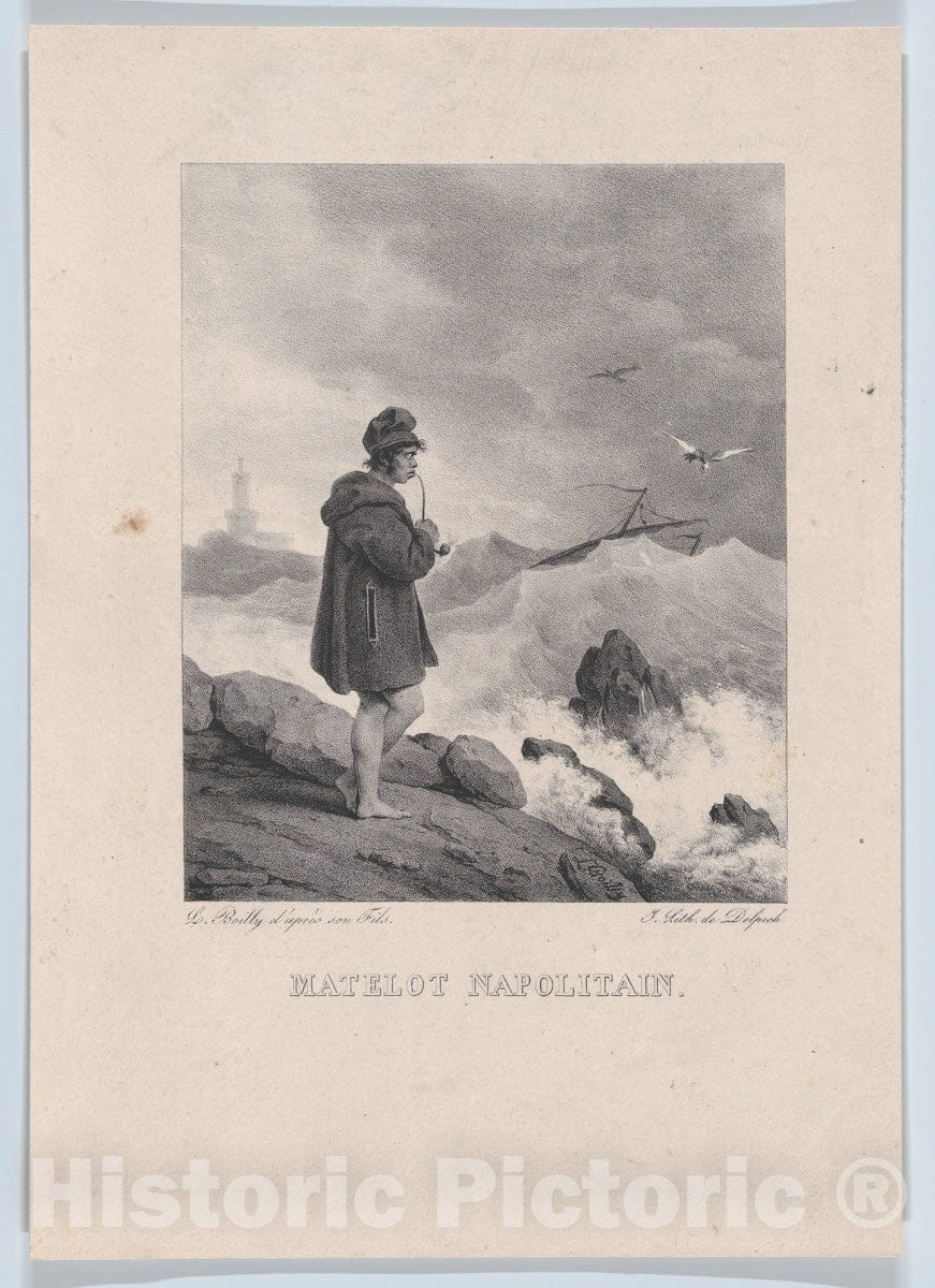Art Print : Louis Léopold Boilly - Neapolitan Sailor : Vintage Wall Art
