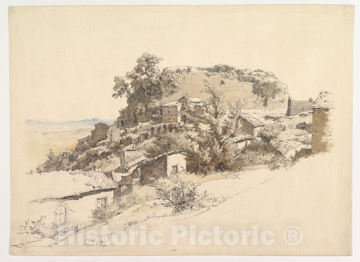 Art Print : Ernst Furchtegott Mohn - Roman Landscape Near Rocca di Papa : Vintage Wall Art