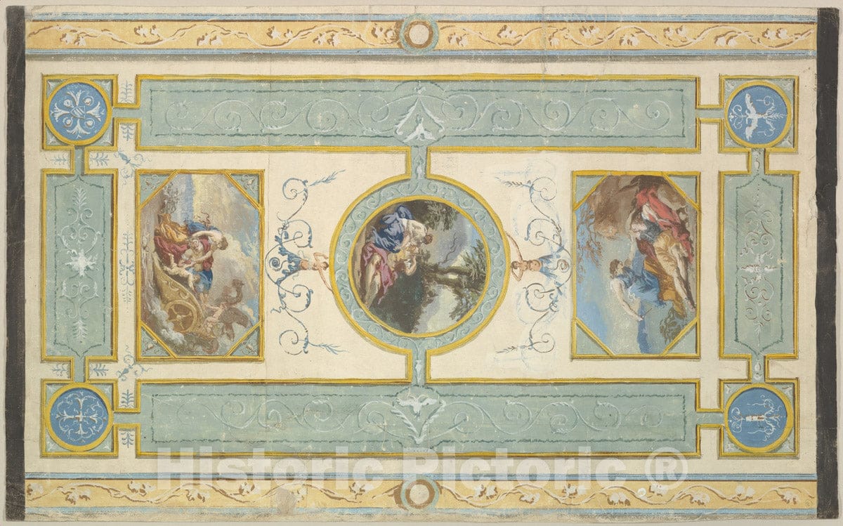 Art Print : Jean Jacques Lagrenée - Study for a Ceiling 2 : Vintage Wall Art