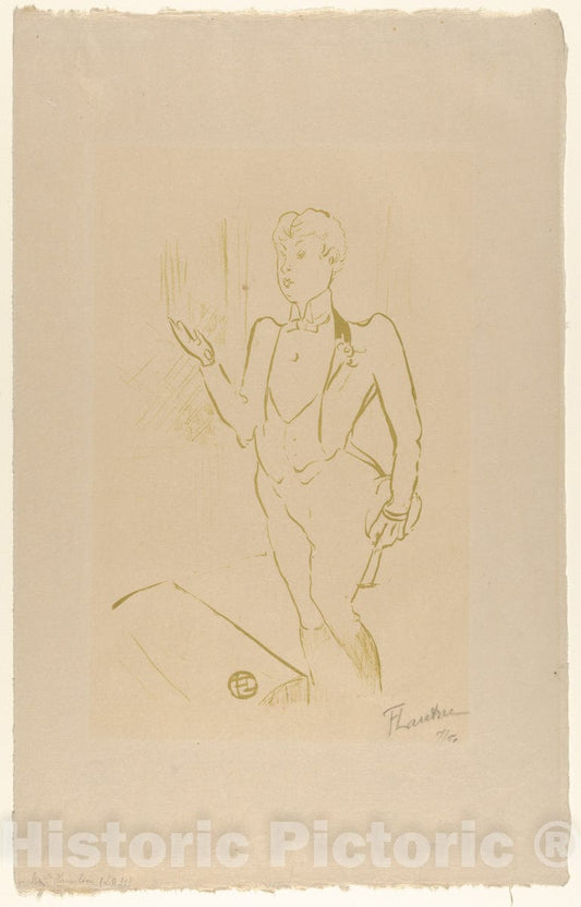 Art Print : Henri de Toulouse-Lautrec - Mary Hamilton (from Le Café Concert) 2 : Vintage Wall Art