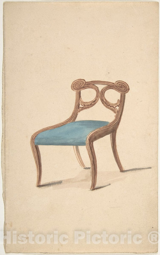 Art Print : Gillows - Design for a Chair 4 : Vintage Wall Art