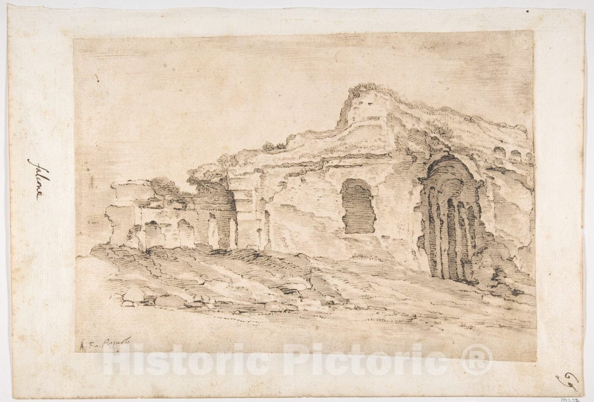 Art Print : Aniello Falcone - Ruins of The Roman Arena at Pozzuoli : Vintage Wall Art