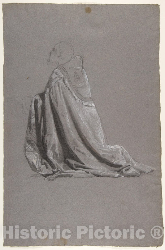 Art Print : Isidore Pils - Bishop (Lower Register; Study for Wall Paintings in The Chapel of Saint Remi, Sainte-Clotilde, Paris, 1858) : Vintage Wall Art