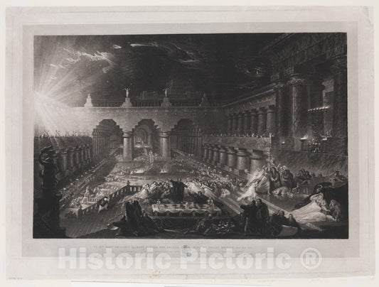 Art Print : John Martin - Belshazzar's Feast (First Steel Plate) : Vintage Wall Art