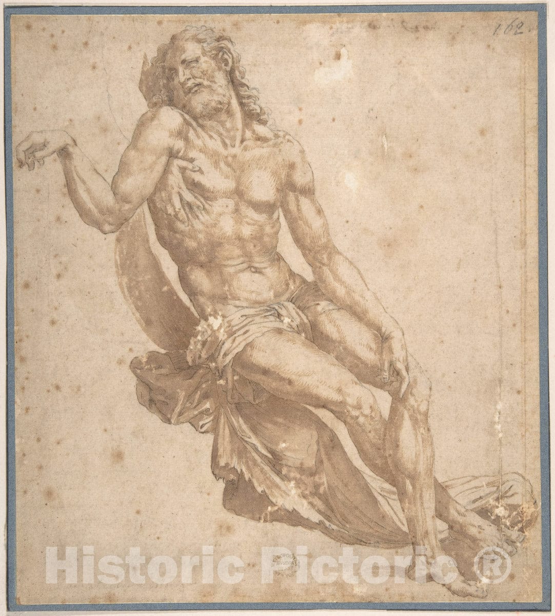 Art Print : Bartolomeo Neroni (Il Riccio) - Study for Christ in The Entombment : Vintage Wall Art