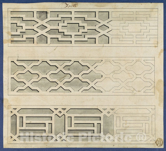 Art Print : Thomas Chippendale - Frets, from Chippendale Drawings, Vol. II - 426996 : Vintage Wall Art