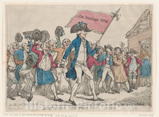 Art Print : Thomas Rowlandson - Bostonian Electors of L-Shire : Vintage Wall Art