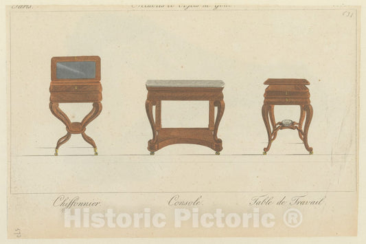 Art Print : Edited by Pierre de La Mésangère - Collection de Meubles et Objets de Goût, vol. 3 : Vintage Wall Art