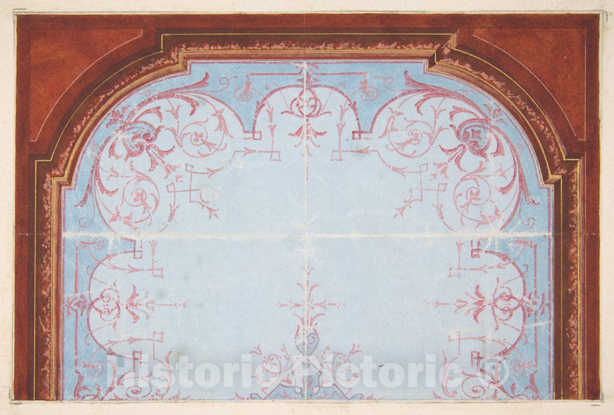 Art Print : Jules-Edmond-Charles Lachaise - Partial Design for Painted Ceiling : Vintage Wall Art