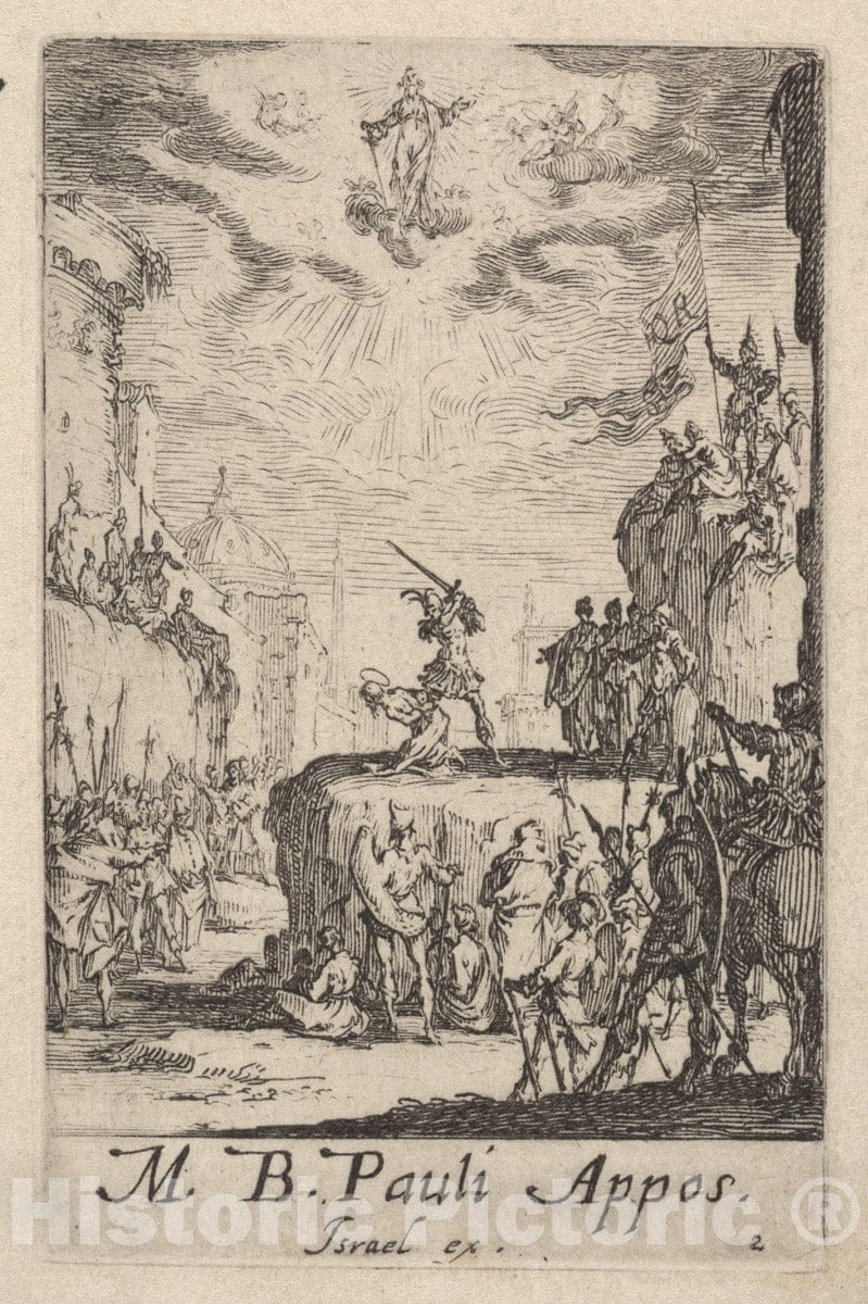Art Print : Jacques Callot - Martyrdom of Saint Paul, from The Little Apostles or The Martyrdom of The Apostles (Les Petits Apotres ou le Martyre des Apotres) : Vintage Wall Art