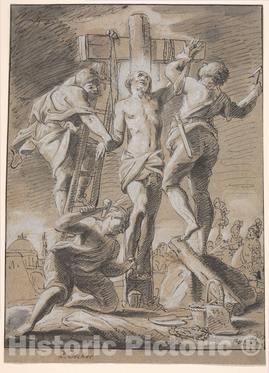 Art Print : Paul Decker The Younger - Christ Nailed on The Cross : Vintage Wall Art