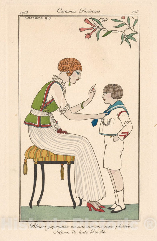 Art Print : George Barbier - Blouse japonais, from Costumes Parisiens : Vintage Wall Art
