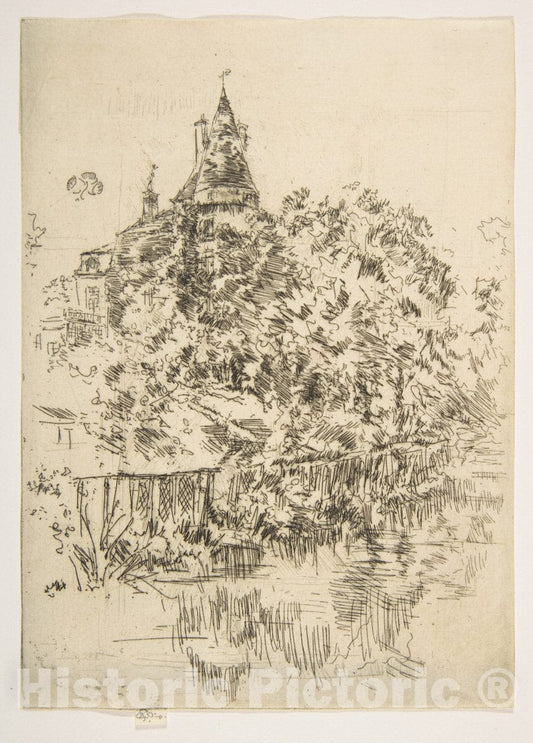 Art Print : James McNeill Whistler - Château de Verneuil, Touraine : Vintage Wall Art