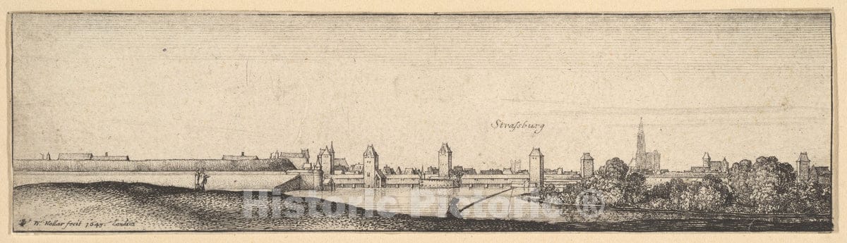 Art Print : Wenceslaus Hollar - Strasbourg : Vintage Wall Art