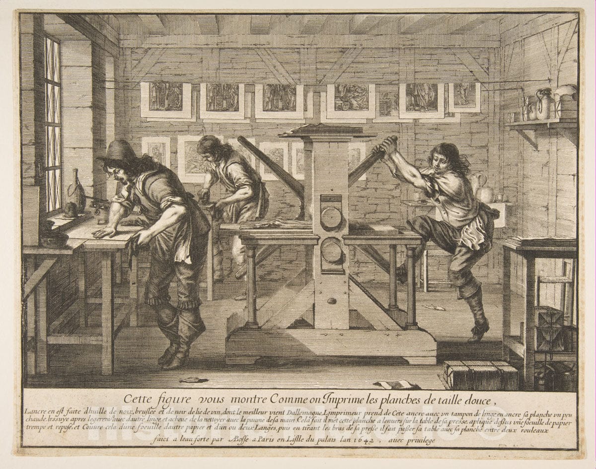 Art Print : Abraham Bosse - The Intaglio Printers 2 : Vintage Wall Art