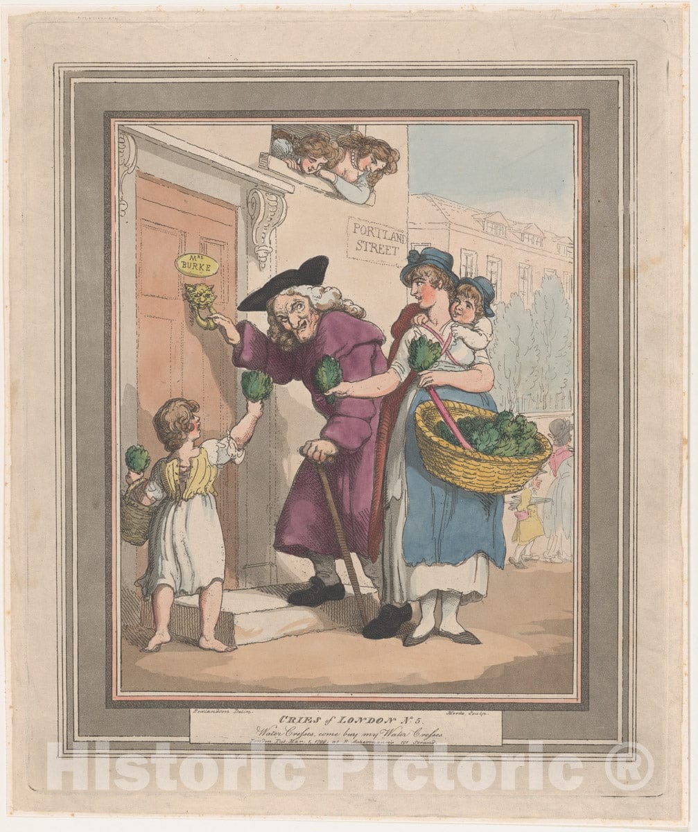 Art Print : Henri Merke - Cries of London, No. 5: Come Buy My Watercresses : Vintage Wall Art