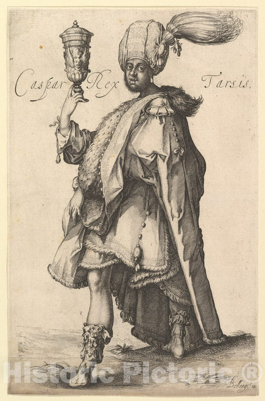 Art Print : Probably Matthäus Merian The Elder - Caspar, After Three Magi Series by Jacques Bellange : Vintage Wall Art