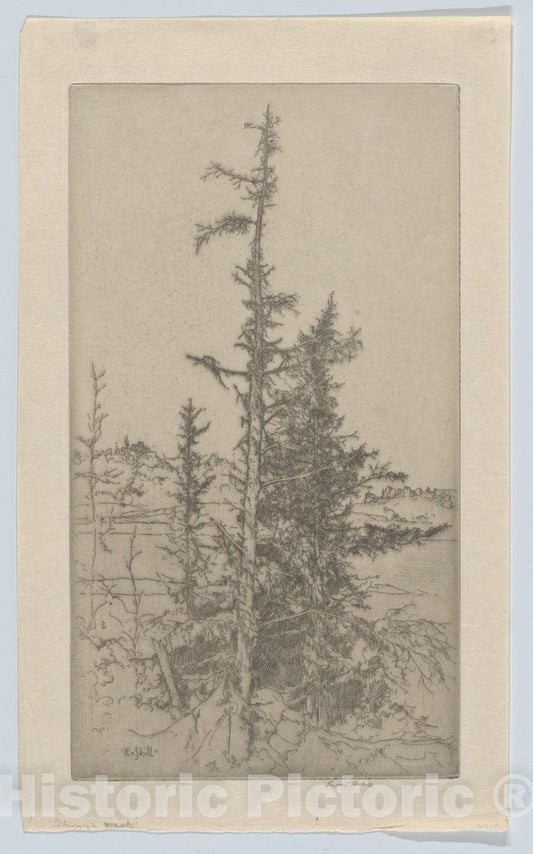 Art Print : Ernest Haskell - Through The Mist : Vintage Wall Art