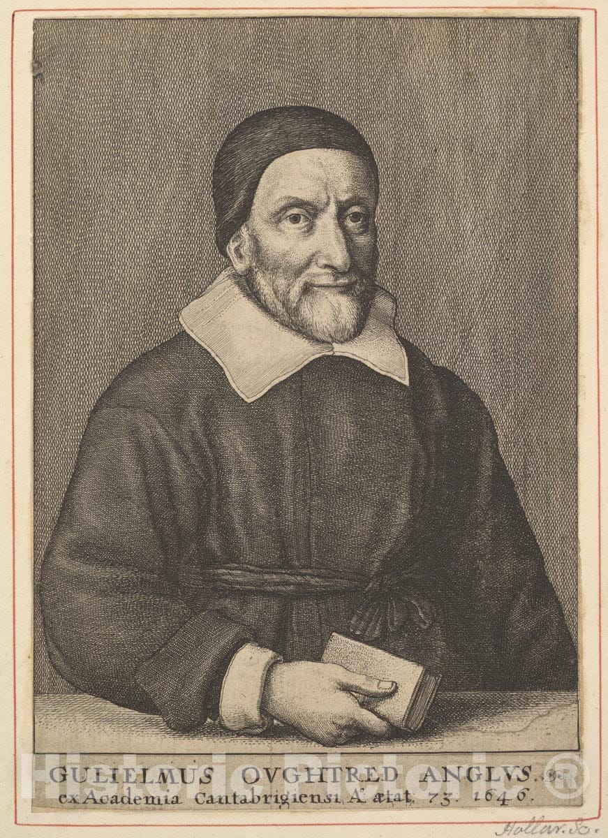 Art Print : Wenceslaus Hollar - William Oughtred : Vintage Wall Art
