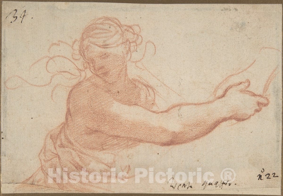 Art Print : Pietro da Cortona (Pietro Berrettini) - Study for The Allegory of Religion : Vintage Wall Art