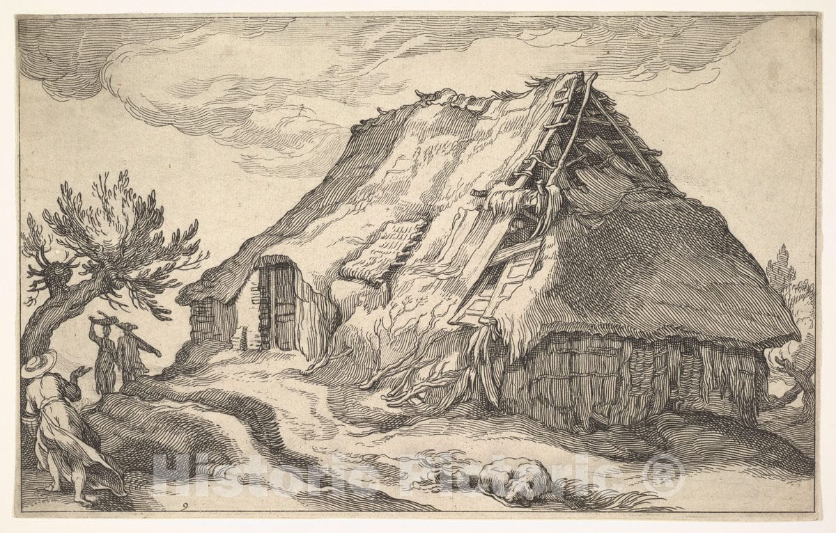 Art Print : Boetius Adams Bolswert - Landscape with Farmhouse : Vintage Wall Art