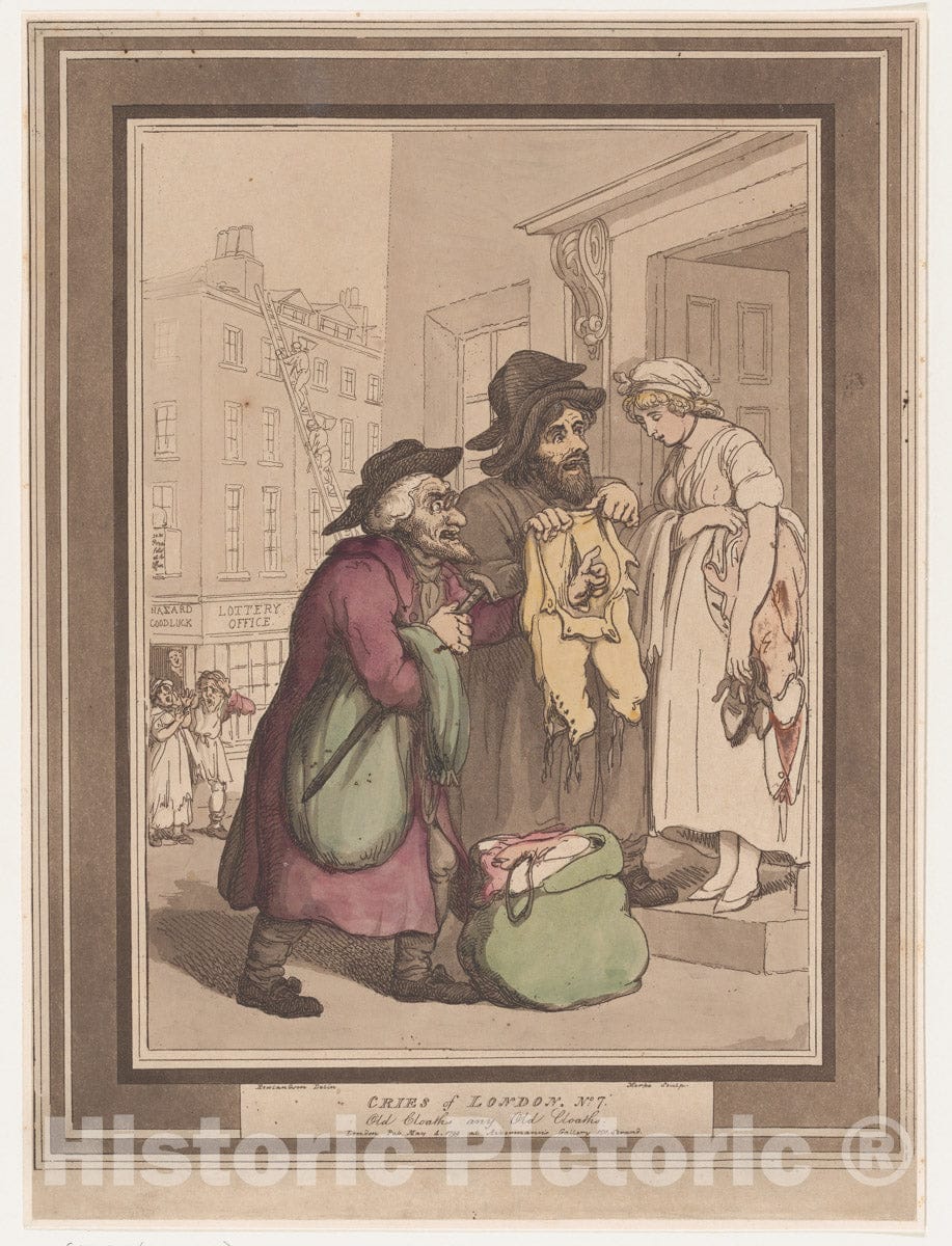 Art Print : Henri Merke - Cries of London, No. 7, Old Clothes : Vintage Wall Art