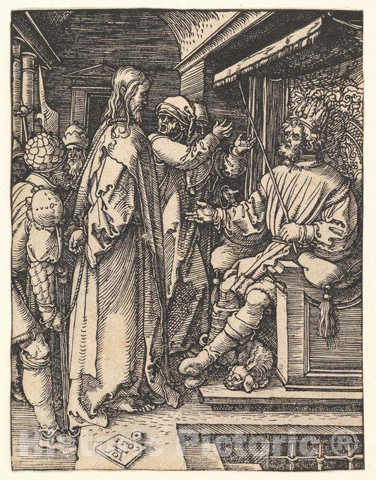 Art Print : Albrecht Dürer - Christ Before Herod, from The Small Passion 1 : Vintage Wall Art