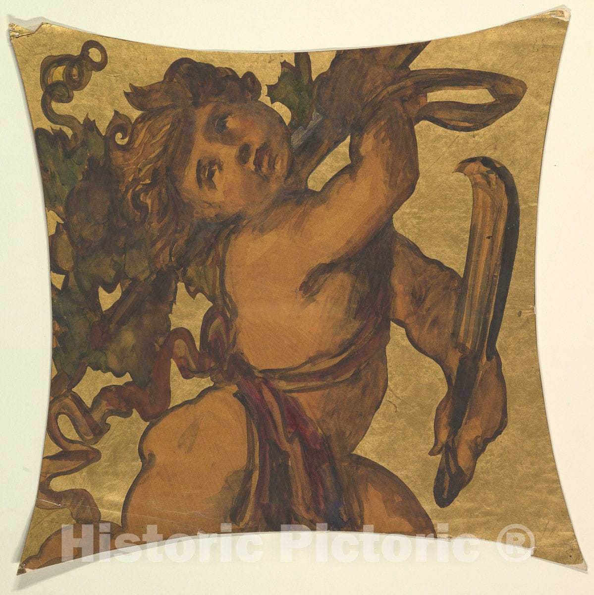 Art Print : British, 19th Century - Study for Ceiling Decoration : Vintage Wall Art