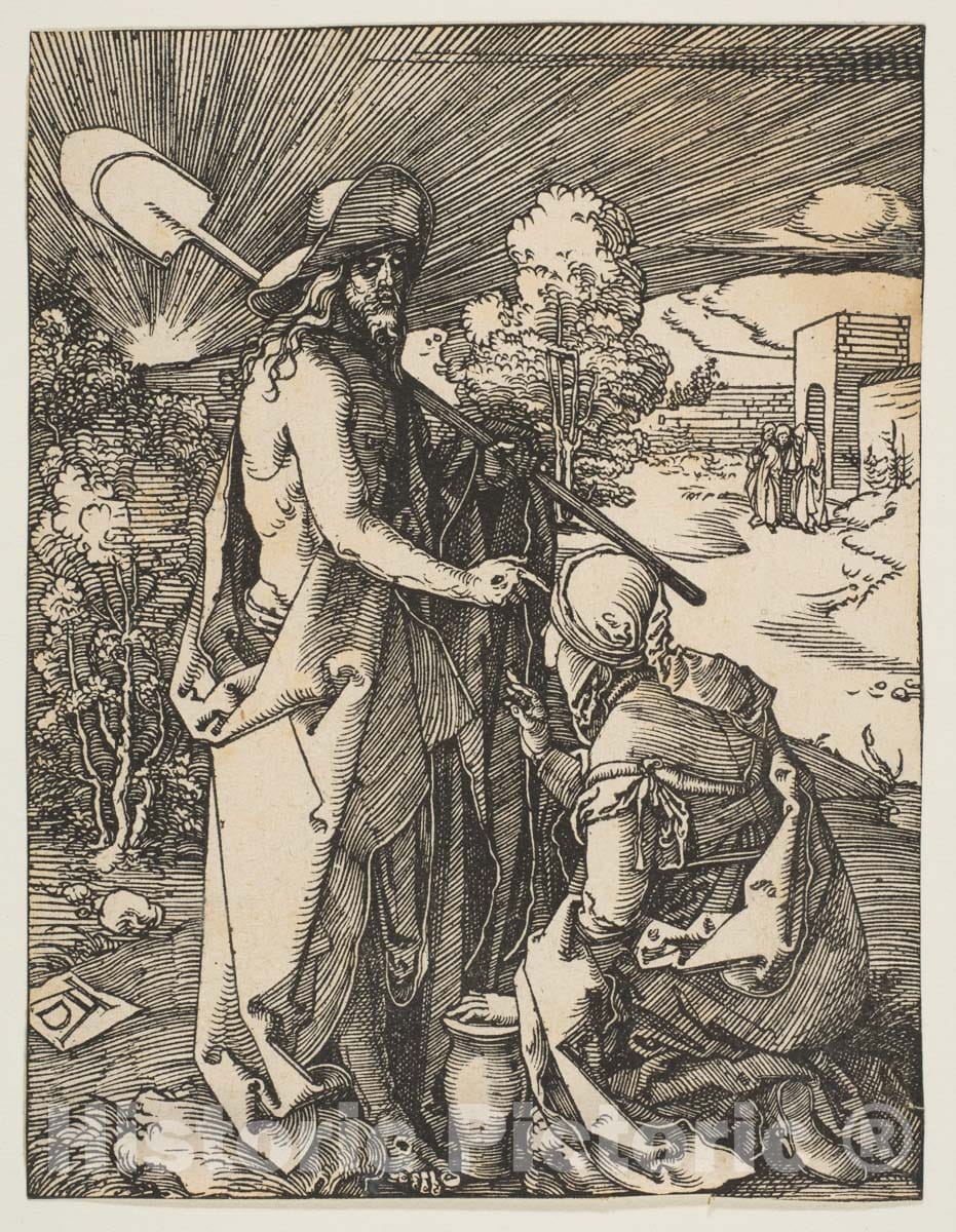 Art Print : Albrecht Dürer - Christ Appearing to Mary Magdalen, from The Small Passion 1 : Vintage Wall Art