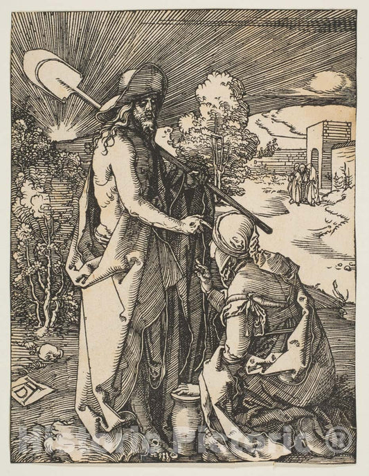 Art Print : Albrecht Dürer - Christ Appearing to Mary Magdalen, from The Small Passion 1 : Vintage Wall Art