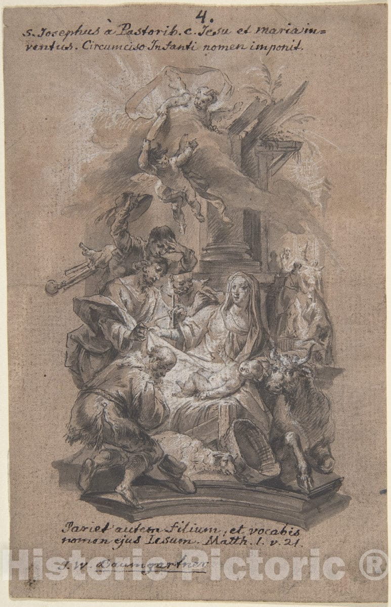 Art Print : Johann Wolfgang Baumgartner - Nativity : Vintage Wall Art
