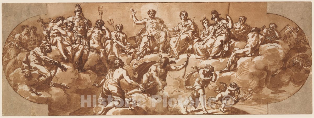 Art Print : Giacomo Zoboli - Council of The Gods : Vintage Wall Art
