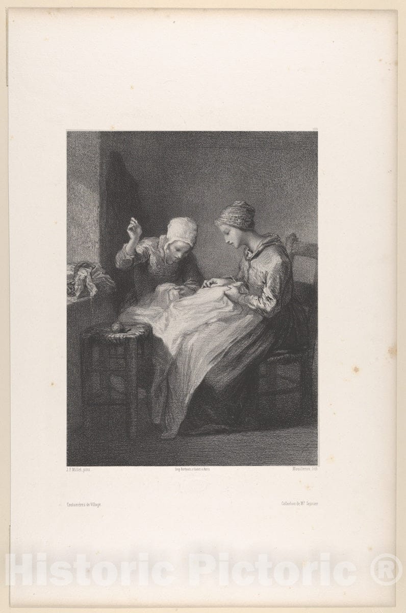 Art Print : Jean-François Millet - The Village Dressmakers : Vintage Wall Art