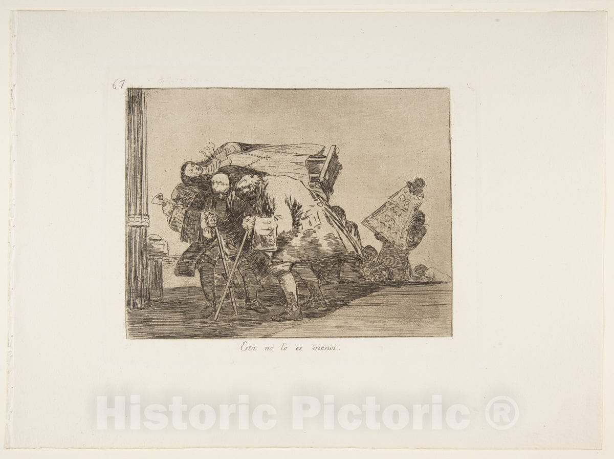 Art Print : Goya - Plate 67 from 'The Disasters of War' (Los Desastres de la Guerra): 'This is not Less so.' (Esta no lo ES menos.) : Vintage Wall Art