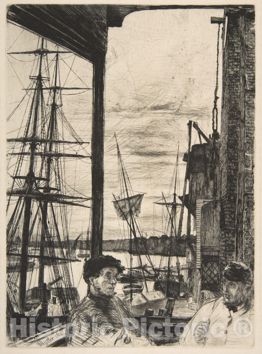 Art Print : James McNeill Whistler - Rotherhithe (Wapping) 2 : Vintage Wall Art
