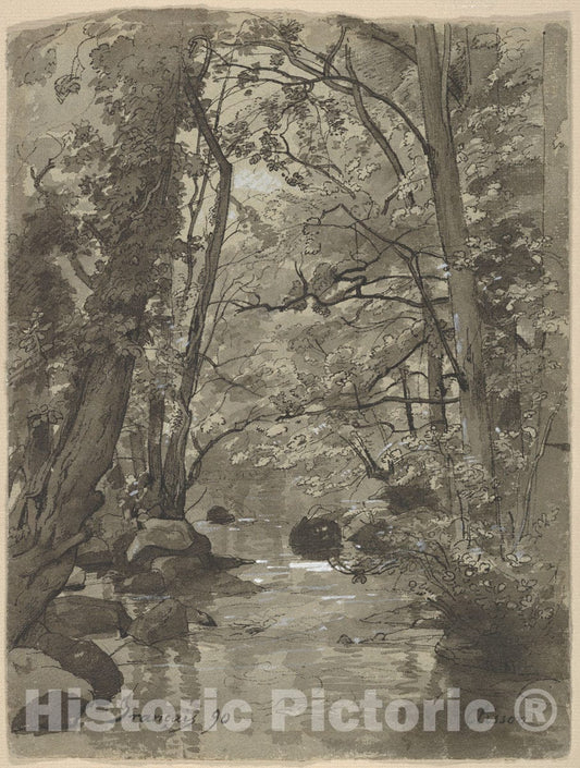 Art Print : François-Louis Français - Forest at Clisson : Vintage Wall Art