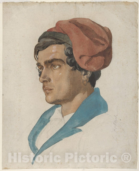 Art Print : Lorenz Frølich - Head Study of a Fisherman from Capri : Vintage Wall Art