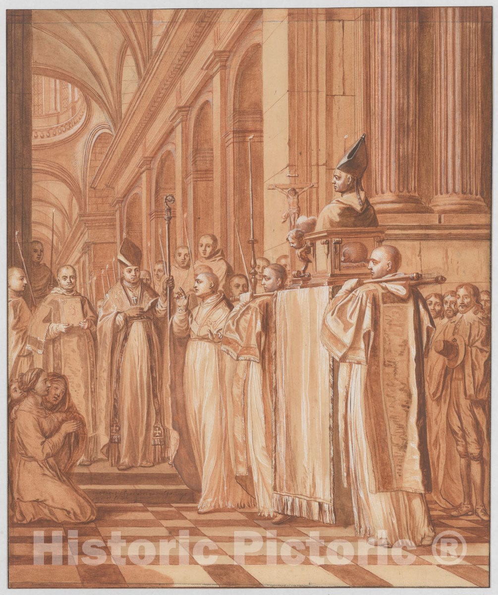Art Print : Matthieu Elias - Scene Three from The Life of The Reverend Jean de la Barrière : Vintage Wall Art