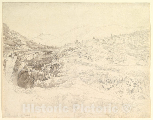 Art Print : Carl Ludwig Frommel - Landscape Near Tivoli : Vintage Wall Art