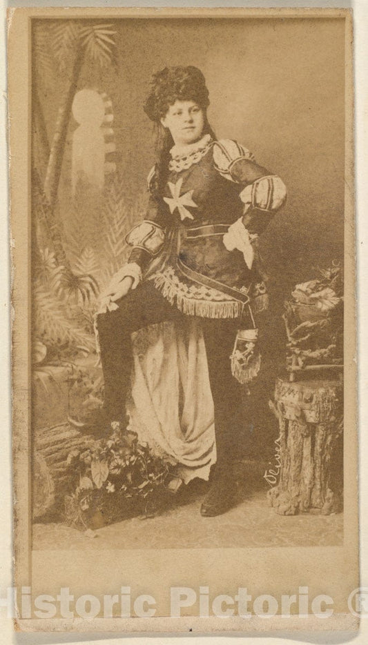 Photo Print : Actress Wearing Military-Inspired Costume, from The Actresses Series (N668) 1 : Vintage Wall Art