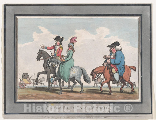 Art Print : Thomas Rowlandson - Comforts of Bath, Plate 5 : Vintage Wall Art