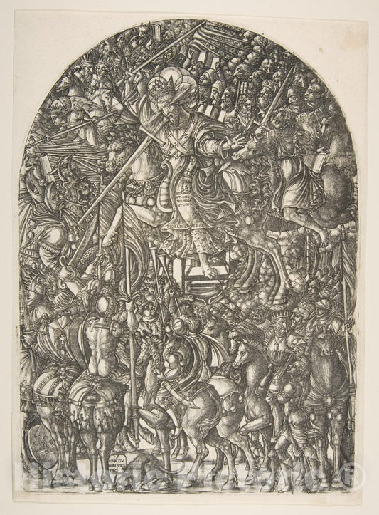 Art Print : Jean Duvet - Christ Mounted on a White Horse, from The Apocalypse : Vintage Wall Art