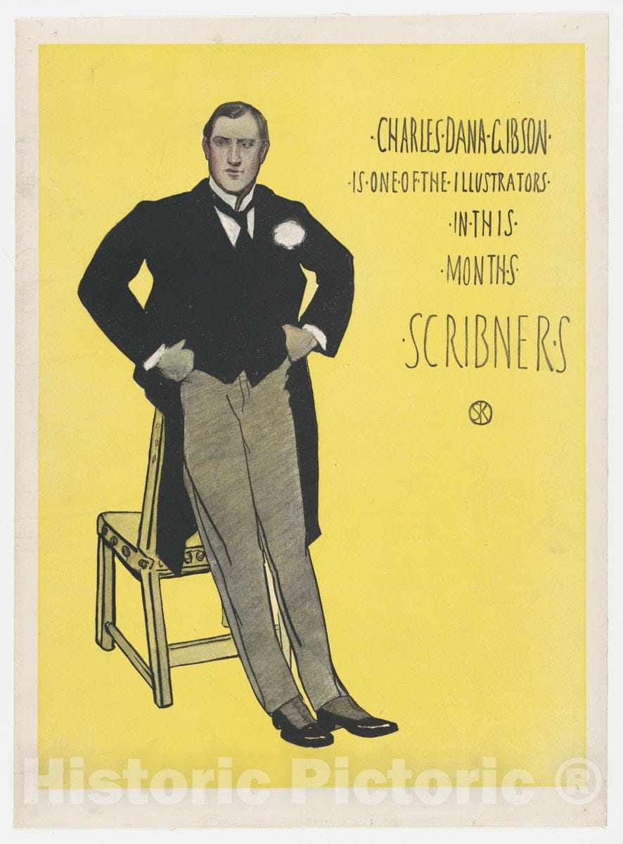 Art Print : William Sergeant Kendall - Scribner's: Charles Dana Gibson, August : Vintage Wall Art
