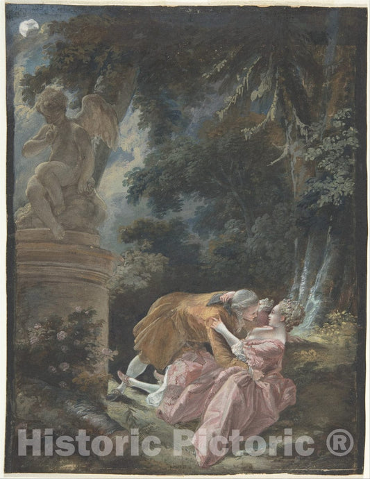 Art Print : Pierre Antoine Baudouin - La Nuit (Night) : Vintage Wall Art