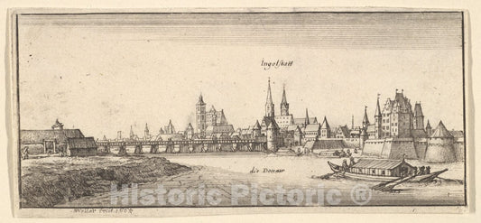 Art Print : Wenceslaus Hollar - Ingolstadt : Vintage Wall Art